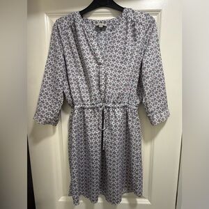 Lott Floral Button-Up Dress with Drawstring Waist